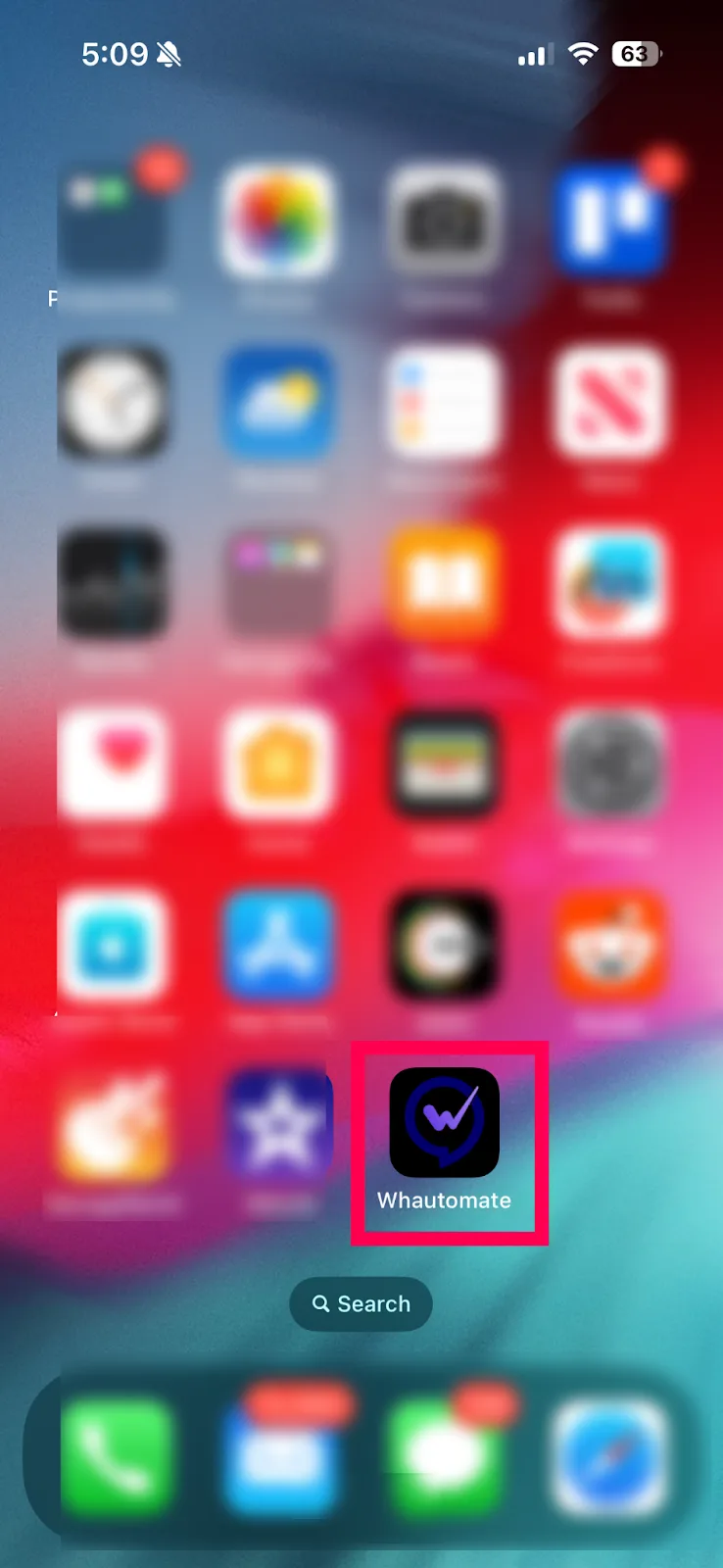 The Whautomate icon on the iPhone home screen